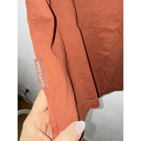 Dutch Bros Embroidered Logo T-Shirt Medium Burnt Orange 100% Cotton NEW T - Picture 4 of 6